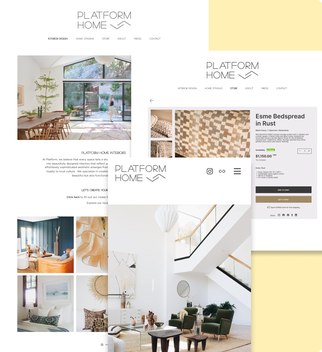 Platform Home Shoppify Site